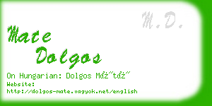 mate dolgos business card